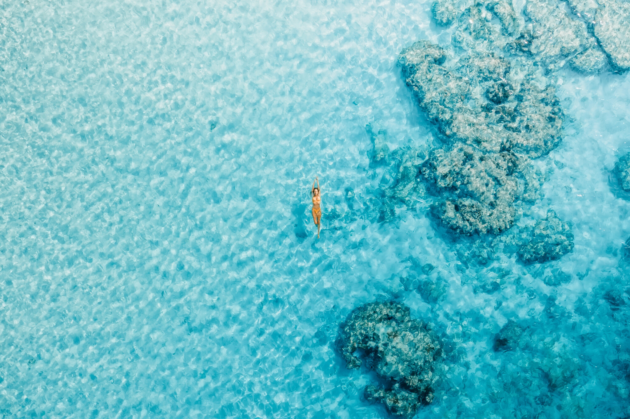 Clear Bahamas water and reef
