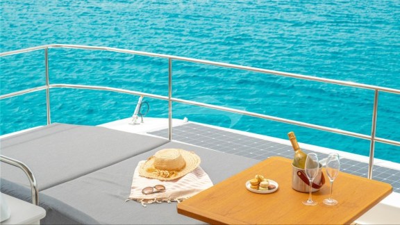 Sun loungers on deck