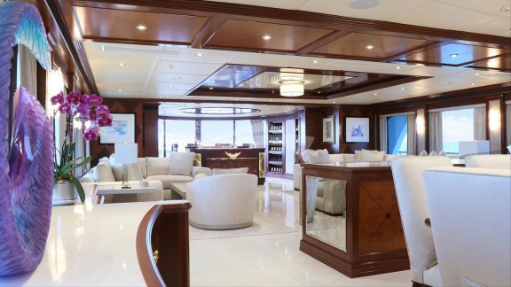 Main salon - view aft