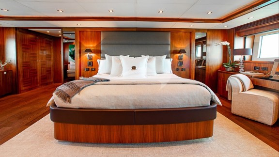 Master, on main deck with stairs to ensuite bath