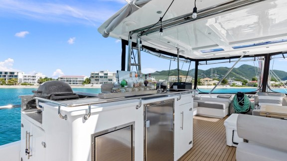 Flybridge bar and BBQ