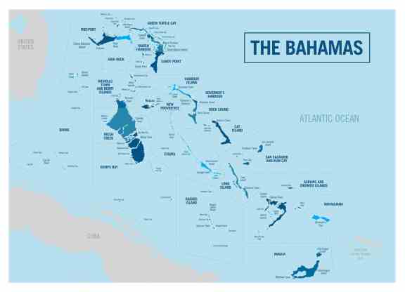Map of islands of the bahamas
