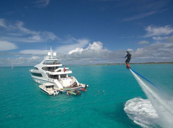 Luxury Motor Yacht Big Sky with flyboard
