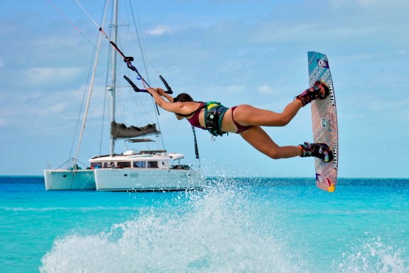 Bahamas kitesurfing, catamaran charter