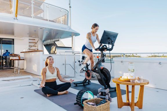 Gym Setup on Skylounge Aft Deck