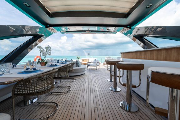 Flybridge - Retractable Awning - View Aft
