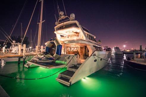 color changing underwater lights! Amazing for evening charters