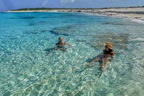 ... or relax in the warm water