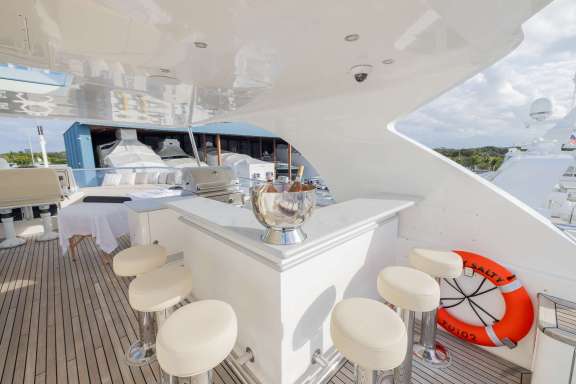 Sundeck with Lounge Chairs, Bar and Dining Area