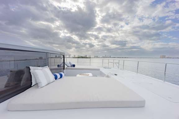 Aft dining with sleek lines