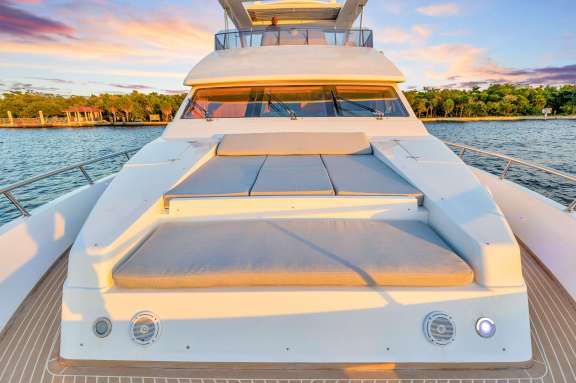 Bow area seating and sun pads