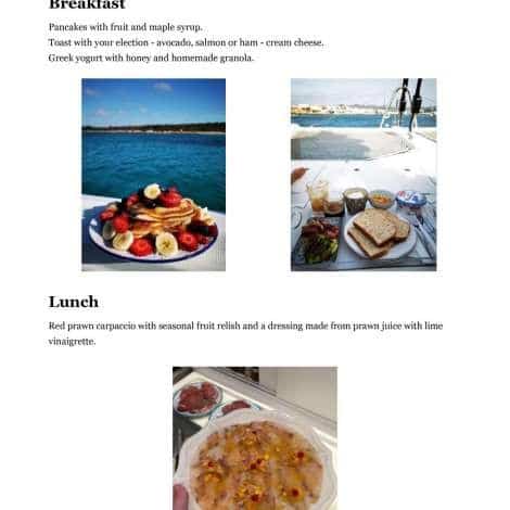 Food onboard Motek # 1